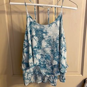Small urban outfitters flowy tank, turquoise marbled design